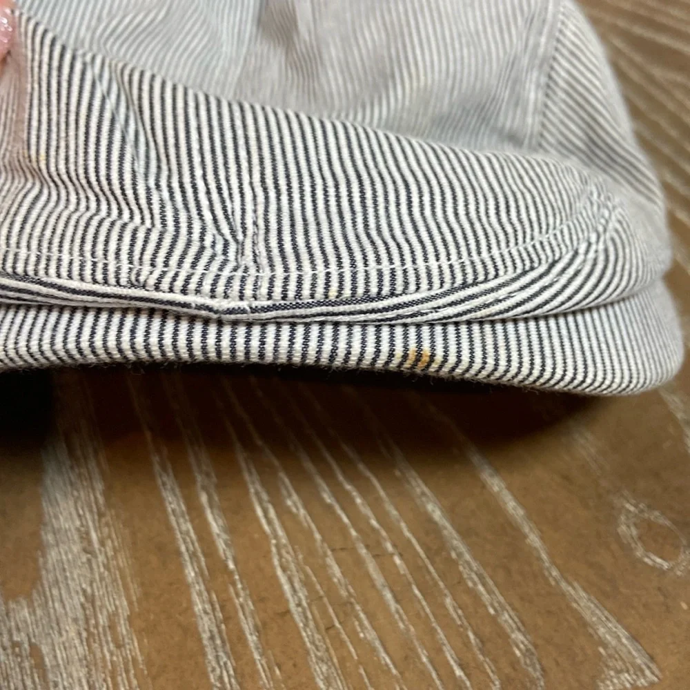 Toddler Boys Blue & White Seersucker Stripe Newsboy Cap Hat